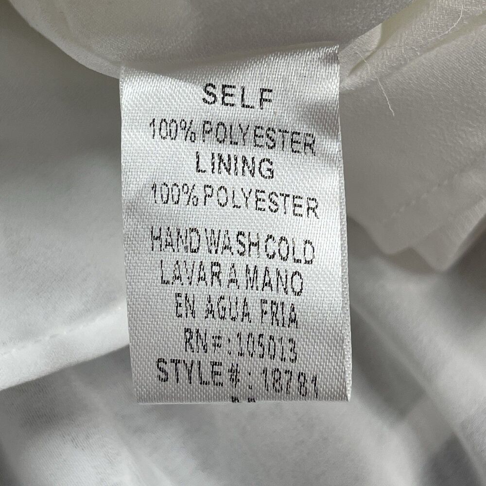 Andree by Unit Swiss Dot Babydoll Top Size Medium Tiered Lined Keyhole Back - Picture 10 of 11